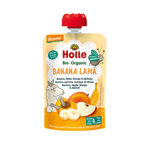 Holle Organic Banana Lama - Pouch banana, Apple, Mango & Apricot 100g