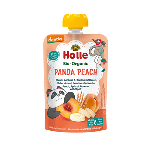 Holle Organic Panda Peach - Pouch Peach, Apricot, Banana with Spelt 100g