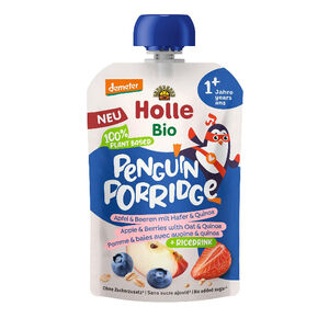 Holle Organic Penguin Porridge - Apple & Berries with Oats & Quinoa 110g