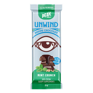 Peak Chocolate Unwind Chocolate Bar - Mint Crunch 25g