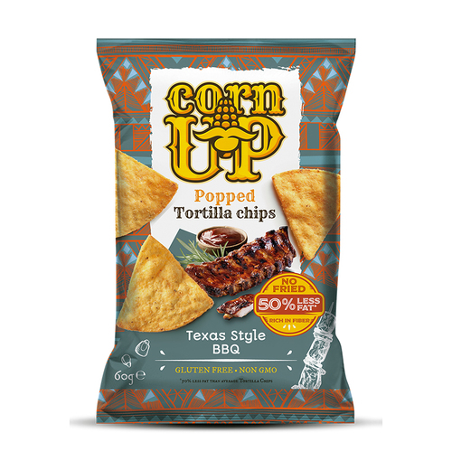 RiceUp CornUp Popped Tortilla Chips - Texas Style BBQ 60g