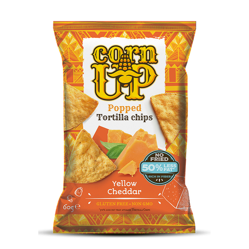 RiceUp CornUp Popped Tortilla Chips - Yellow Cheddar 60g