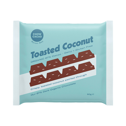 Chow Cacao Dark Chocolate Block - Toasted Coconut 60g