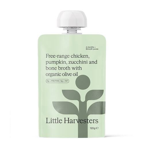 Little Harvesters Puree Pouch - Free-Range Chicken & Zucchini 120g